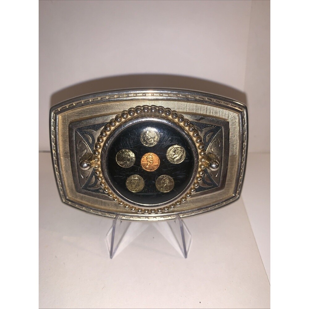 Vintage Western Coin  Belt Buckle